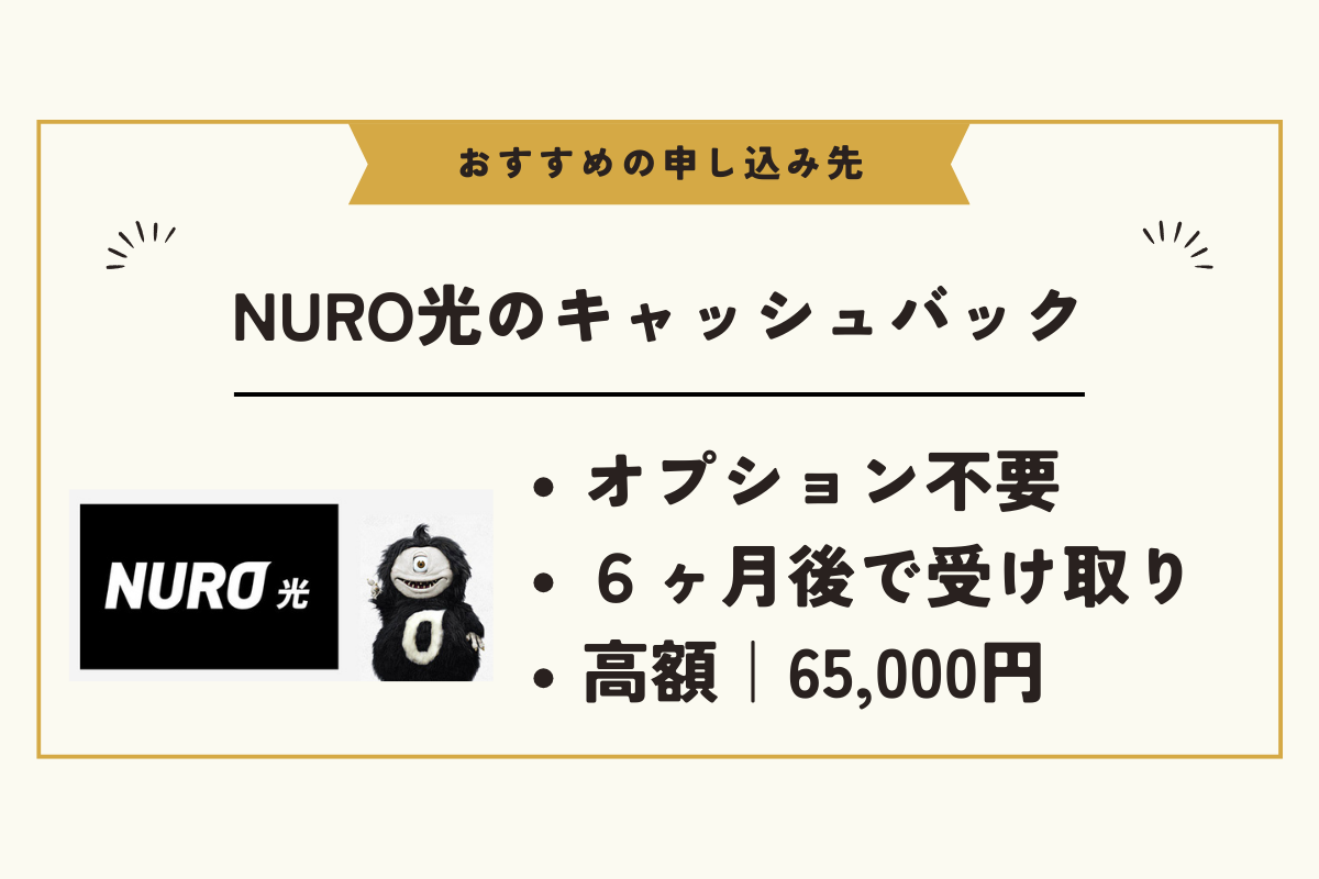 2024年最新】NURO光のキャンペーンを徹底比較！65,000円のキャッシュ